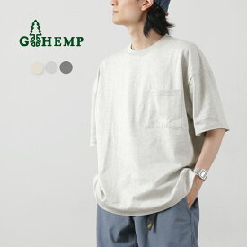 【スーパーSALE限定クーポン対象】GOHEMP（ゴーヘンプ） ワイド スリット Tシャツ ヘザー / メンズ レディース ユニセックス トップス 半袖 プリント ポケットT 吸湿 速乾 WIDE SLIT TEE