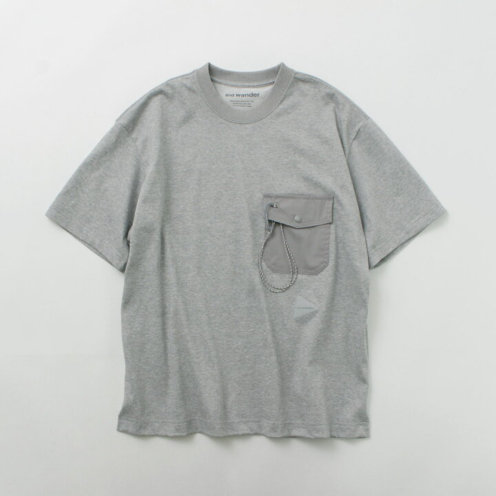 楽天市場】AND WANDER（アンドワンダー） ポケットTシャツ / トップス 