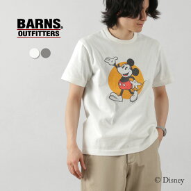 BARNS（バーンズ） 吊り編み×ミッキー Tシャツ / 半袖 ディズニー プリント メンズ レディース ユニセックス 日本製 TSURI-AMI×MICKEY TEE