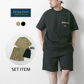 PENDLETON（ペンドルトン） トップス＆ショーツ SET / セットアップ メンズ 半袖 Tシャツ ウエストゴム イージーパンツ ルームウェア Tee＆Shorts＆Bag SET