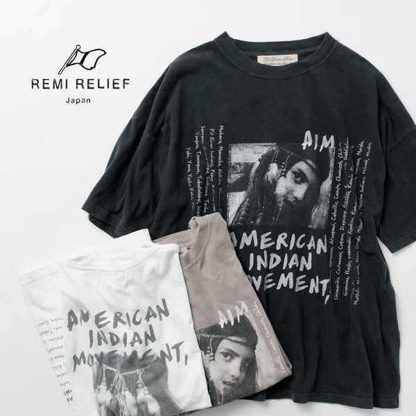 【50％OFF】REMI RELIEF（レミレリーフ）HARD SP加工 20/-天竺 BIGサイズTシャツ (INDIAN) / メンズ 半袖 オーバーサイズ プリント 日本製 HARD SP PROCESSED 20/- JERSEY BIG SIZE T-SHIRT (INDIAN)【セール】