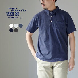 GOOD ON（グッドオン） GOST1103 ショートスリーブ ポロシャツ / メンズ 半袖 無地 Tシャツ ボタンダウン 日本製 S/S POLO TEE