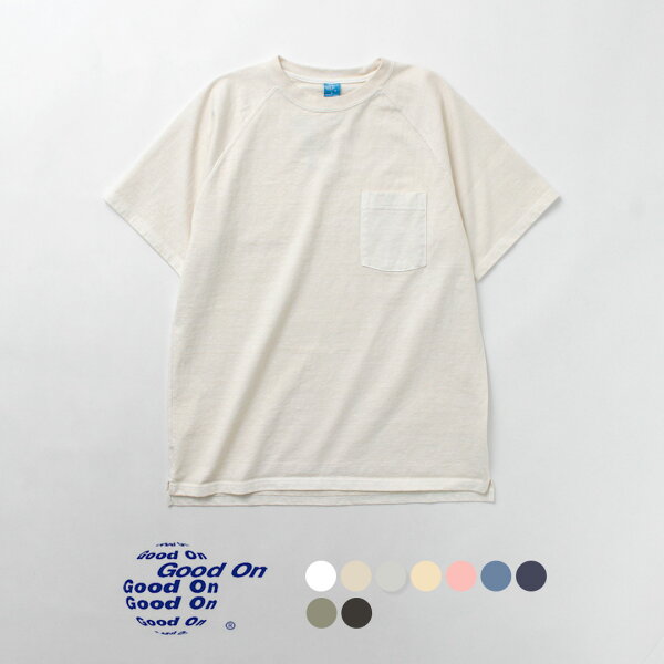 【10％OFFクーポン対象】GOOD ON（グッドオン） カラー別注 ショートスリーブ ラグランヘビー ポケット Tシャツ / メンズ 半袖 無地 ピグメントダイ 9オンス アメリカ製生地 日本製 GOST1101 S/S HVY RAGLAN POCKET TEE