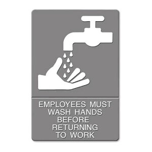 HEADLINESIGN EMPLOYEES MUST WASH HANDS �T�C���v���[�g USS4726