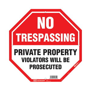 HY-KO 12x12 vX`bNTCiNO TRESPASSINGj HY-OCT-110