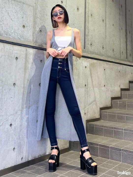楽天市場】EMODA エモダ デニム 細い ハイウエスト パンツ スキニー 