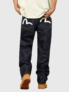 EVISU �G���B�X �W�[���Y �J���� ��2000 �f�j�� �p���c ��� �l�C 2EAHTM5JE123320DN Seagull Print Pocket Regular Fit Jeans #2000 �X�g���[�g�V���G�b�g �{�^���t���C