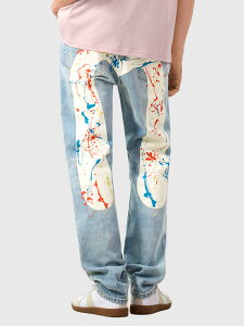 EVISU �G���B�X �W�[���Y �f�j���p���c �单 �X�v���b�V�� 2020 ���M�����[�t�B�b�g �{�^���t���C SPLASH DAICOCK PRINTED JEANS 2ESHTM6JE105220