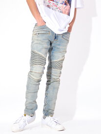 mnml ミニマル デニム デニムパンツ メンズ レディース スリム ストレッチ ユニセックス M14 STRETCH DENIM スキニーパンツ バイカーパンツ バイカーデニム 裾ジップ ストリート スポーツ カジュアル ダンス 18MLSP361D M2017-D361-LBL