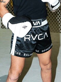 RVCA ルーカ パンツ ショートパンツ メンズ レディース ジム トレーニング ボクシング 総合 キックボクシング ムエタイ ハーフパンツ ムエタイトランクス スポーツウェア キックパンツ RVCA VA ロゴ ルカ 刺繍 BC042-603