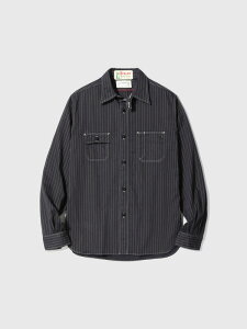 SUGAR CANE VK[P[ Vc [N ubN EHobV XgCv tBNV}X hbg XgCv SC29585 8.5oz. BLACK WABASH STRIPE WORK SHIRT
