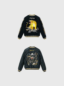 TAILOR TOYO �e�[���[���m �X�J�W���� 2025 Mid 1950s Style Velveteen Souvenir Jacket ROARING TIGER JAPAN MAP ���[�����O�^�C�K�[ �W���p���}�b�v TT15792-128