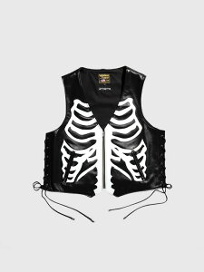 VANSON × MASTERMIND WORLD �o���\�� �}�X�^�[�}�C���h ���[���h ���U�[ �x�X�g �J�X�^�� �X�e�A�n�C�h ���v �{�[�� �X�J�� MW25C15-VE100 LEATHER VEST CUSTOM