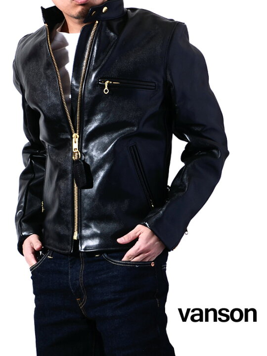 楽天市場】VANSON バンソン ライダースジャケット レザーライダース B 