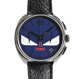 【中古】A品 フェンディ モンスターバグズ クロノグラフ 腕時計 21200G ブルー メンズ