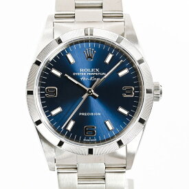 【中古】A品 ロレックス エアキング 腕時計 14010 P番 ブルー369 メンズ