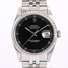 【中古】A品 ロレックス デイトジャスト 腕時計 16220 T番 ブラック メンズ