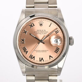 【中古】A品 ロレックス デイトジャスト 腕時計 16200 A番 ピンクローマン メンズ