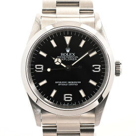 【中古】A品 ロレックス エクスプローラーI 腕時計 14270 U番 ブラック メンズ