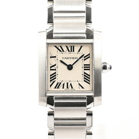 【中古】A品 カルティエ タンクフランセーズSM 腕時計 W51008Q3 ホワイト レディース