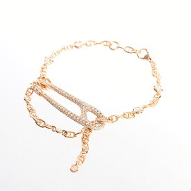 【中古】A品 エルメス シェーヌダンクル パンクPM ブレスレット チェーン長さ(留め具含):約16/16.5cm/チャーム:約W38xH10mm