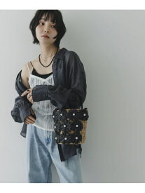 【SALE／28%OFF】フラワーモチーフ雑材2WAYバッグ RODE SKO ロデスコ バッグ ショルダーバッグ ブラック ベージュ【RBA_E】【送料無料】[Rakuten Fashion]
