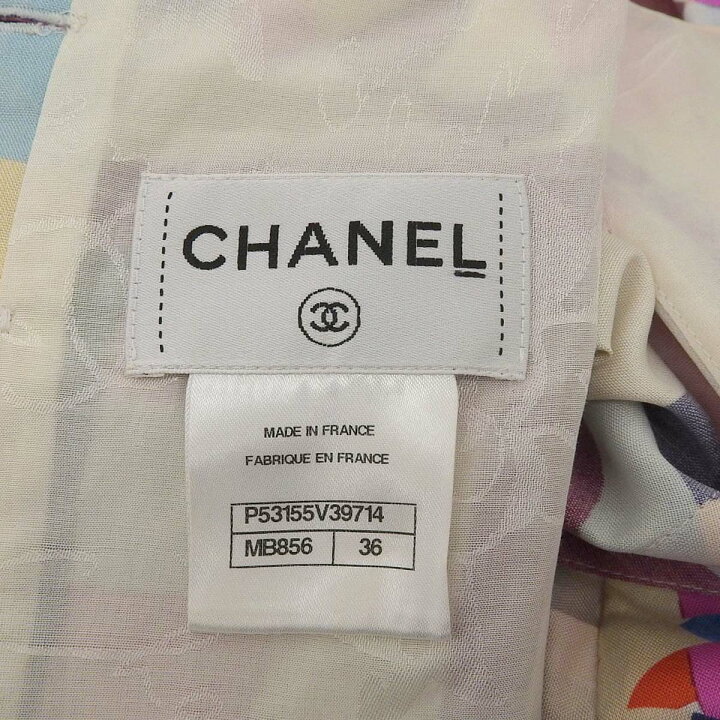 楽天市場】(4499) シャネル CHANEL 長袖 ワンピース 総柄プリント  