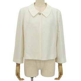 (4612) シャネル CHANEL ジャケット 1つボタン コットン ホワイト 40 レディース 【中古】