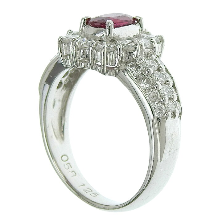 楽天市場】(4085) Pt900 プラチナ ルビー0.58ct ダイヤモンド1.25ct 