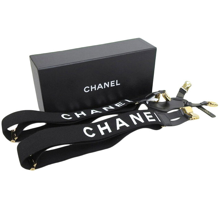 楽天市場】(4094) シャネル CHANEL サスペンダー ロゴ ベルト ゴールド 