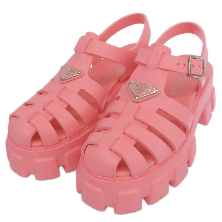 楽天市場】(8932) プラダ PRADA フォームラバーサンダル 厚底 ラバー 