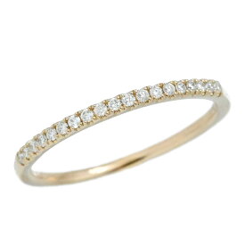 (3824) スタージュエリー STAR JEWELRY K18PG ピンクゴールド ダイヤモンド0.07ct ハーフエタニティリング レディース 9号 【中古】