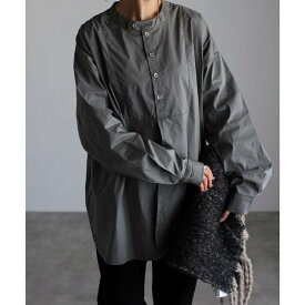 ＼SALE56%OFF／シャツ 長袖 レディース ブラウス スタンドカラー 春 秋 スリット 大人 体型カバー オーバーサイズ ゆったり 30代 20代 40代 50代 韓国 ファッション