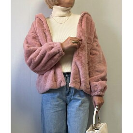 ファージャケット ファーブルゾン フェイクファー ブルゾン ジャケット レディース シャギー フード付き アウター ファッション 秋 冬 40代 50代 ゆったり 大きめ