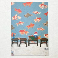 Yoko Matsumoto　マツモトヨーコ　ポストカード　金魚柄の壁　かき氷　うちわ　ラムネ　スツール　ローテ…