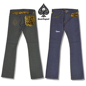 【50%OFF 半額SALE】SMACK ENGINEER / スマックエンジニア「LEOPARD PILE DENIM SC」ストレッチデニムパンツ ジーパン ジーンズ 黒 ブラック インディゴブルー 豹 ヒョウ柄 スカル ドクロ スペード メンズ レディース ROCK PUNK ギフトラッピング無料 ステージ衣装 Rogia