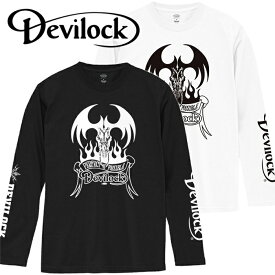 DEVILOCK デビロック「BOTH LOGO FIRE TATTOO LST」ロンT 長袖Tシャツ 黒白 ブラック ホワイト デビル 悪魔 炎 両袖プリント ロゴ スカル ドクロ メンズ レディース ハードコア パンクロック PUNKROCK メタル METAL バンド フェス ギフトラッピング無料 ステージ衣装 Rogia