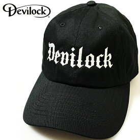 【再入荷】DEVILOCK デビロック「OLD ENGLISH CAP」ローキャップ ストラップバックキャップ 帽子 黒ブラック ロゴ 刺繍 ベースボール サイズ調整可 スカル ドクロ ハードコア メンズレディース ストリート UKパンクロック PUNK ROCK バンド フェス ギフト ステージ衣装 Rogia