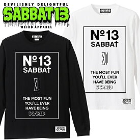 SABBAT13 / サバトサーティーン / サバト13「No.13 L/S T-sh TYPE-A」ロンT Tシャツ 長袖 黒 白 ブラック ホワイト スカル ドクロ メンズ レディース ロック パンク バンド バックプリント ROCK PUNK フェス wrong city ギフト ラッピング無料 ステージ衣装 Rogia