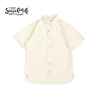 SUGAR CANE VK[P[VcFICTION ROMANCEg8.5oz. WHITE WABASH STRIPE WORK SHIRThSC37275