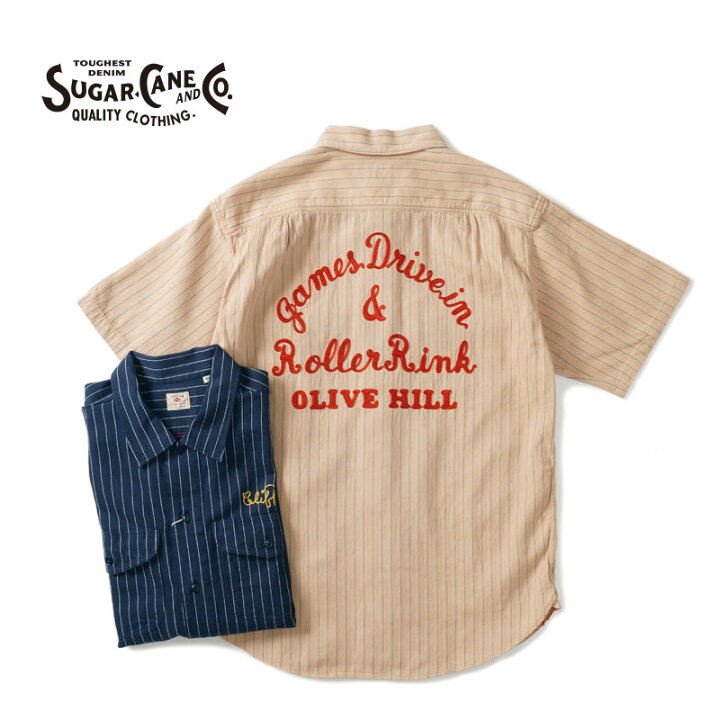楽天市場】SUGAR CANE シュガーケーン半袖シャツ“COKE STRIPE WORK 
