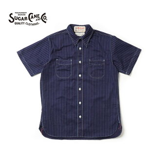 SUGAR CANE VK[P[VcgFiction Romance 8.5oz. Wabash Stripe S/S Work ShirthSC36267A