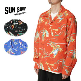 SUN SURF サンサーフ長袖 アロハシャツ“SOUTH SEA OUTRIGGER”SS29205