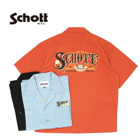 Schott ショット 半袖 シャツ“T/C WORK SHIRT ROSE EMBROIDERED”782-3123017