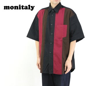 MONITALY ���j�^���[ ���� �V���c HALF SLEEVE PANELED SHIRT M25253 �y�����Y �g���C�J���[ �r�b�O�V���c �z10P03Dec16�yRCP�z