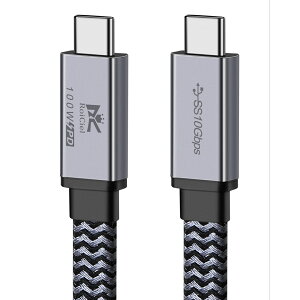 RoiCiel ϋv iC ^ ߂^Cv USB-C to USB-C P[u PD100WΉ 5A }[d 4K@60Hz 𑜓x fo USB3.1 Gen2 W 10Gbps f[^] Type-C @ Ή E-Marker fh~ AhCh X
