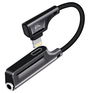 RoiCiel 2in1 [d + 3.5mm iPhone CzϊA^v^[ CgjO [dWbN + 3.5mmI[fBIWbN Lightning ϊP[u 5V 2.4A }[d yĐ [d Ȃ Cz 2|[g  