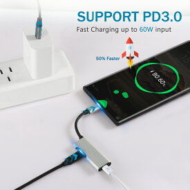 RoiCiel USB C PDイヤホンジャックアダプター 2-in-1 USB-C to USB-Cオーディオアダプター 急速充電 ヘッドフォンジャックアダプタ ハイレゾ対応 オーディオアダプタ イヤホンジャック 変換アダプター iPhone15シリーズ/MacBook Air / iPad Pro / Android / Type-C 機器用