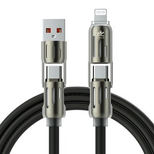 RoiCiel 4in1 ϊP[u USB-C to USB-C PD240W USB-C to Lightning PD27W USB-A to USB-C USB-A to Lightning 4 Rϊ LEDt a:5.5mm fh~ ϋvVR }[d f[^] iPhone AhCh X}z