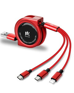 RoiCiel 3in1 USB[dP[u  CgjO USB Type-C }CN 3in1[dP[u 1{3 ʑ} o[Vu 3in1P[u Lightning Type C Micro USB 3A O䓯 [d\ 3in1 P[u iPhone ^